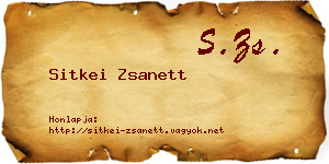 Sitkei Zsanett névjegykártya