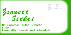 zsanett sitkei business card